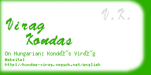 virag kondas business card